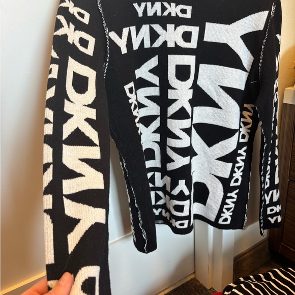 DKNY Black and White Logo Sweater - Picture 2 of 7